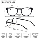 KERECSEN 5 Pack Round Frame Reading Glasses Unisex 253 - kerecsen